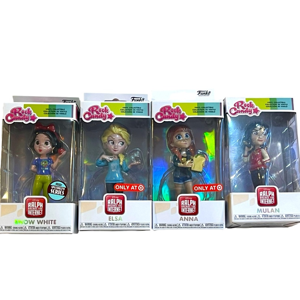 DISNEY FUNKO Rock Candy figures Snow White, Mulan, Elsa, Anna new in boxes